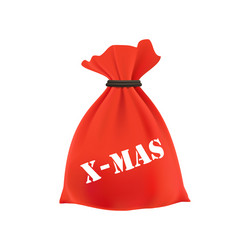 christmas gift in a bag new year vector