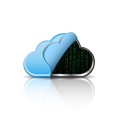 cloud computing icon with binary code vector image