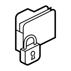 folder lock icon in isometry image for website vector image