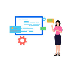 girl is doing the coding setting vector image