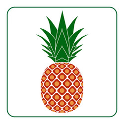 Pineapple with leaf icon tropical fruit isolated Vector Image