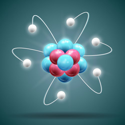 Atom symbol 3d blue Royalty Free Vector Image - VectorStock