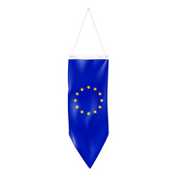 single pennant flag of europe on string hanging vector