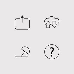 web simple linear icons set outlined vector image
