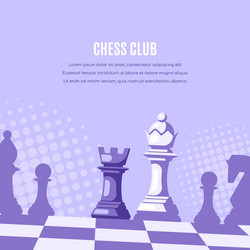 Chess club banner template outline vector