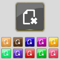 delete file document icon sign set with eleven vector image