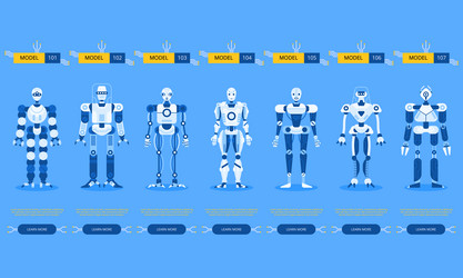 set of modern robot and artificial intelligence vector image