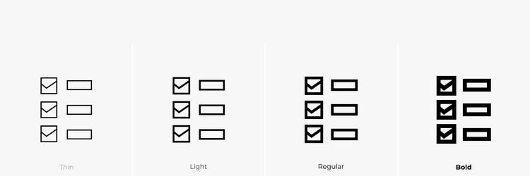 tasks icon thin light regular and bold style vector image