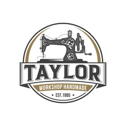 Vintage Sewing Machine Logo Vector Image