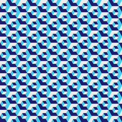 geometric hexagonal pattern blue color grid vector image