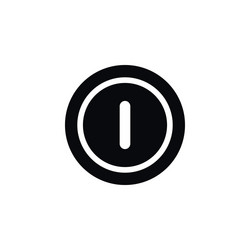 Isolated button icon power on element can vector