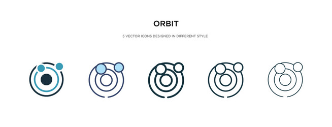 Orbit icon in different style two colored vector