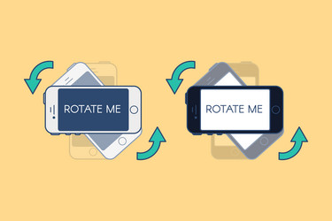 rotate your smartphone simple using mobile phone vector