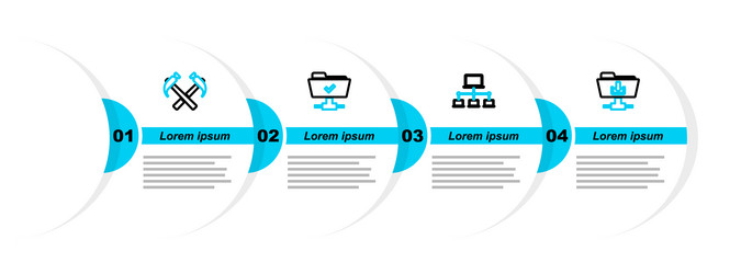 set line ftp folder download computer network vector image