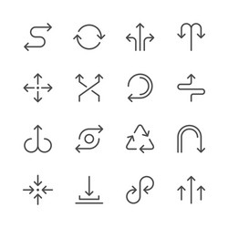 Set of Line Arrow Icons vector image