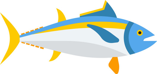 Blue tuna fish icon vector