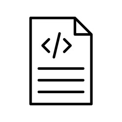 coding icon outline style design isolated vector image
