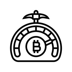 difficulty cryptocurrency mining line icon vector image