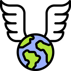 Earth with wings icon day related vector