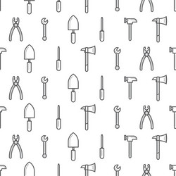 seamless line pattern with working tools vector image