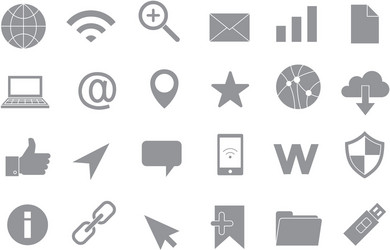 Icons of connection symbols Royalty Free Vector Image