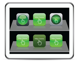 www click green app icons vector