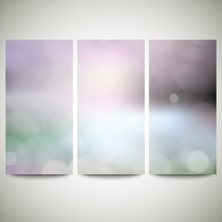 Blurry backgrounds set with bokeh effect abstract vector