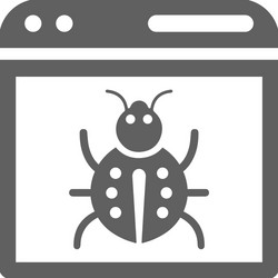 bug fixing malware icon gray graphics vector image