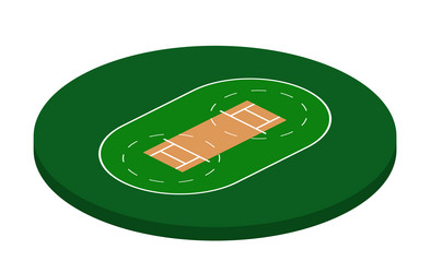 cricket field in isometric view stadium vector