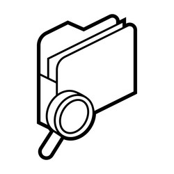 folder search icon in isometry image for website vector image
