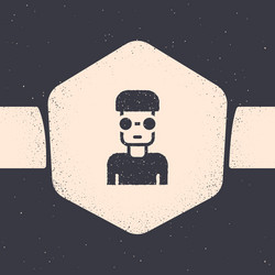 grunge nerd geek icon isolated on grey background vector image