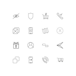 interface simple linear icons set outlined vector image