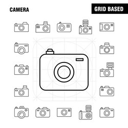 Camera line icon for web print and mobile uxui vector