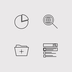 data analytics simple linear icons set outlined vector image