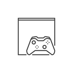 gamepad with video game console icon in outline vector image