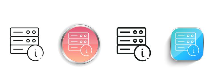 hosting icon thin linear regular and button style vector image