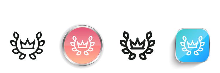 laurel wreath icon thin linear regular and button vector image