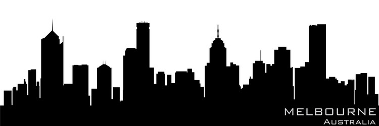 Melbourne Skyline Silhouette Vector Image