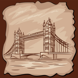 Old tower bridge vector