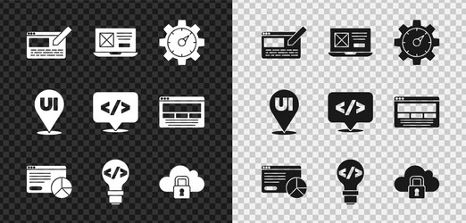 set ui or ux design website statistic front end vector image