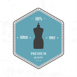 Set vintage retro mannequin shopping badges vector