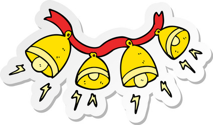 sticker of a cartoon jingle bells vector