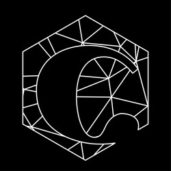c geometric triangle blockchain font vector image