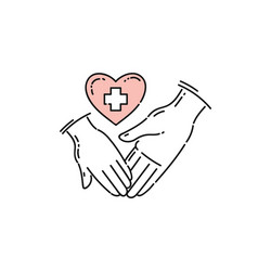 charity and volunteering support hands icon sketch vector