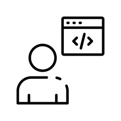 coding icon outline style design isolated vector image