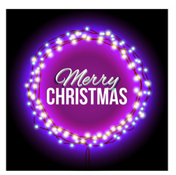 congratulation to christmas with purple lights vector