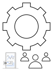 gear with user icons and mobile crypto vector image