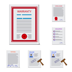 isolated object of form and document logo set vector image
