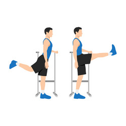 Man doing glute bridge exercise demonstration Vector Image