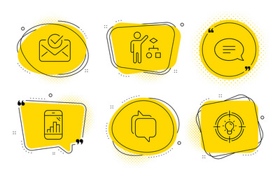 messenger approved mail and algorithm icons set vector image